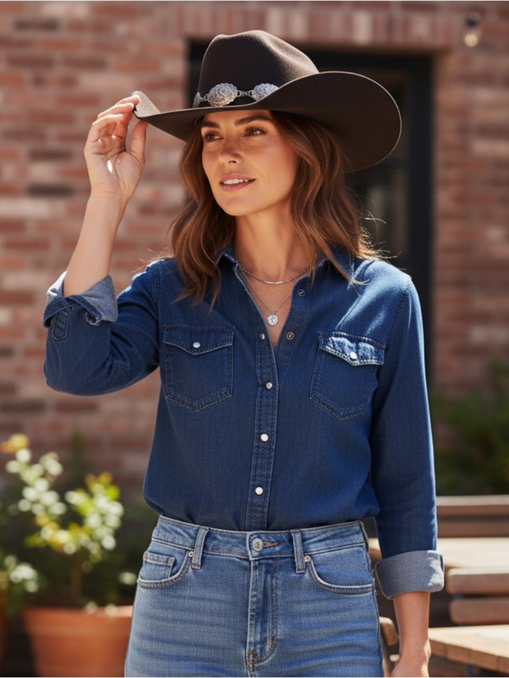 Elegant Black Cowboy Hat with Gold Accent Hatband